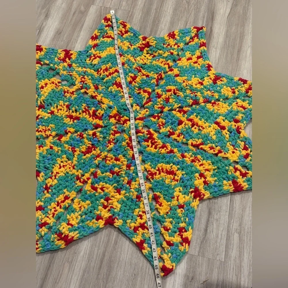 Colorful‎ Star-Shaped Crochet Blanket